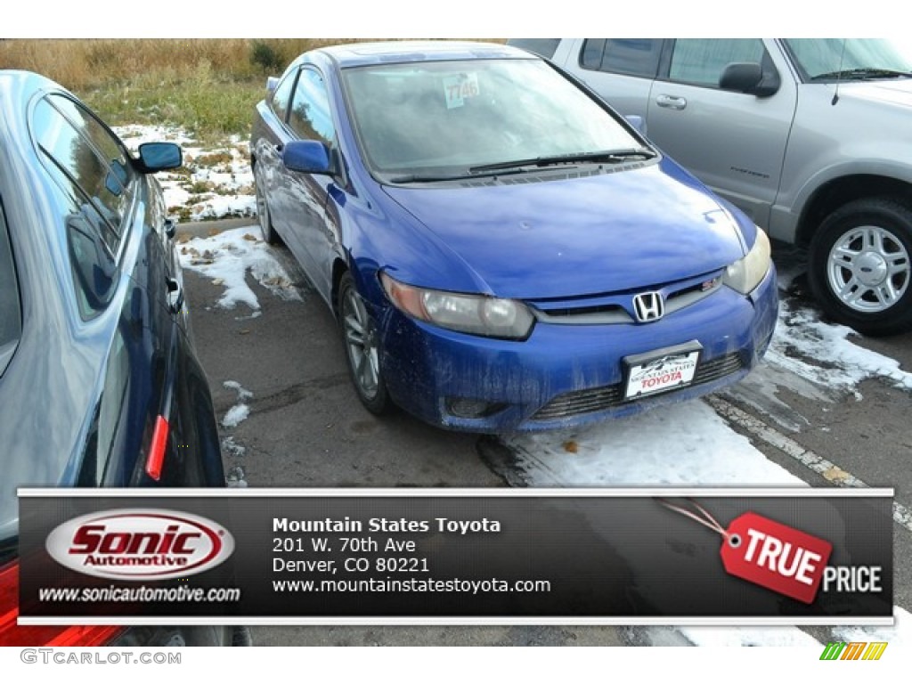 2007 Civic Si Coupe - Fiji Blue Metallic / Black photo #1