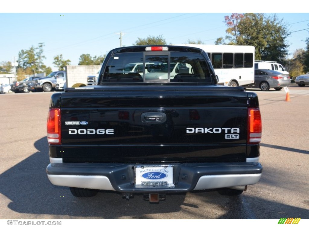 2004 Dakota SLT Quad Cab - Black / Dark Slate Gray photo #4