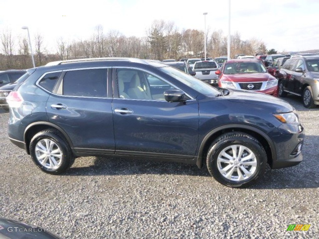 2015 Rogue SV AWD - Arctic Blue Metallic / Almond photo #2