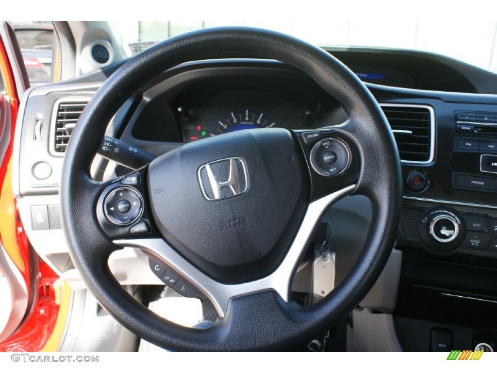 2013 Honda Civic LX Coupe Gray Steering Wheel Photo #99255553
