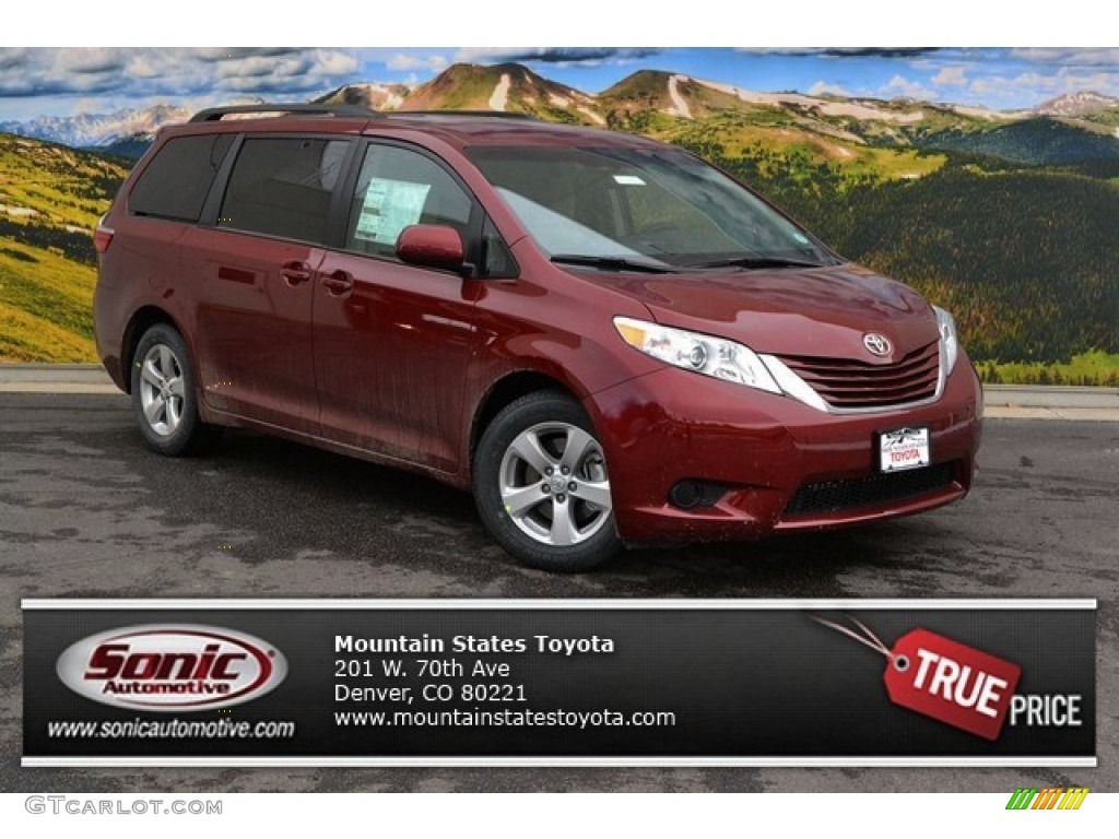 2015 Sienna LE - Salsa Red Pearl / Bisque photo #1