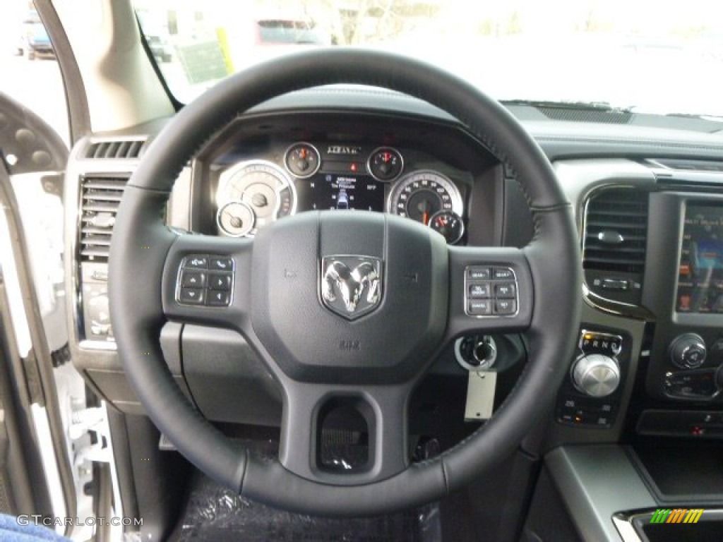 2015 Ram 1500 Sport Quad Cab 4x4 Black Steering Wheel Photo #99258952
