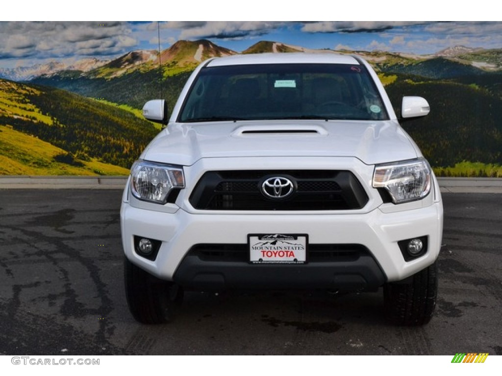 2015 Tacoma V6 Double Cab 4x4 - Super White / Graphite photo #2