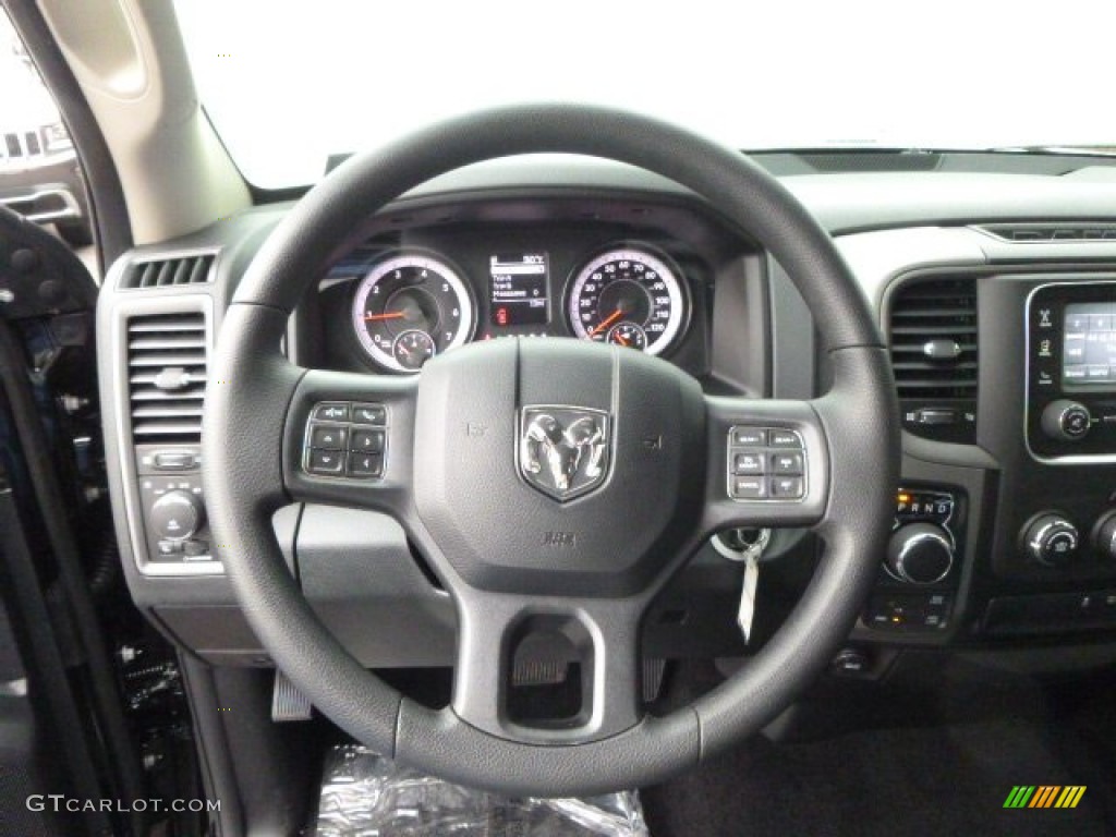 2015 Ram 1500 Express Crew Cab 4x4 Black/Diesel Gray Steering Wheel Photo #99261346