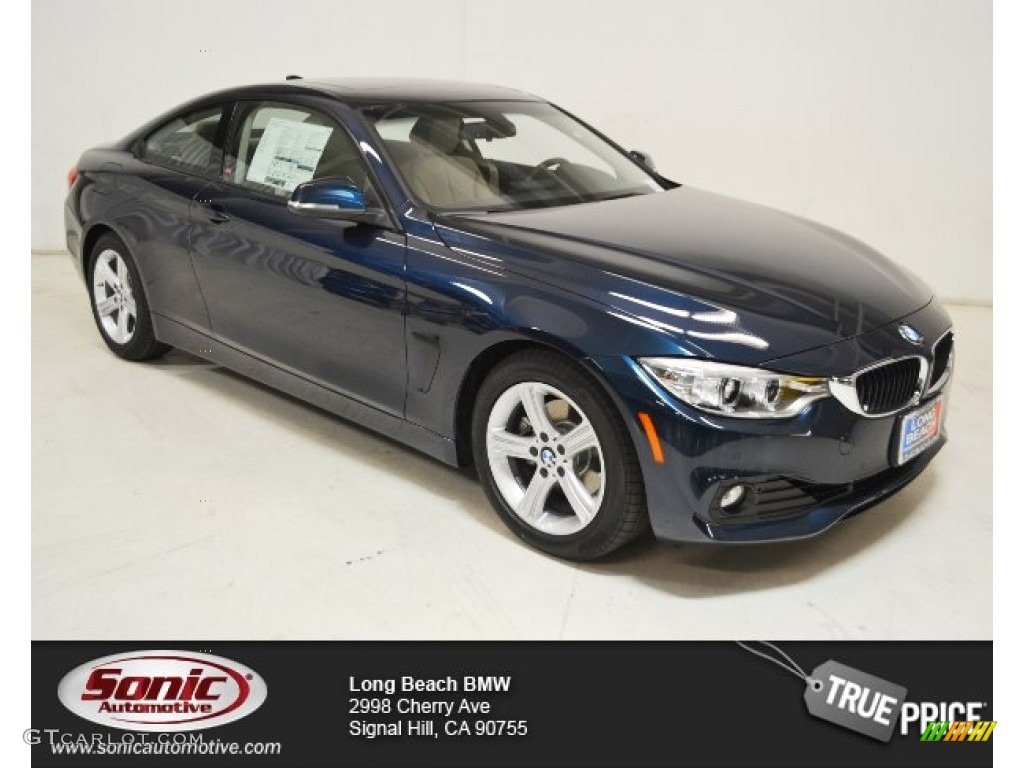 2015 4 Series 428i Coupe - Midnight Blue Metallic / Oyster/Black photo #1