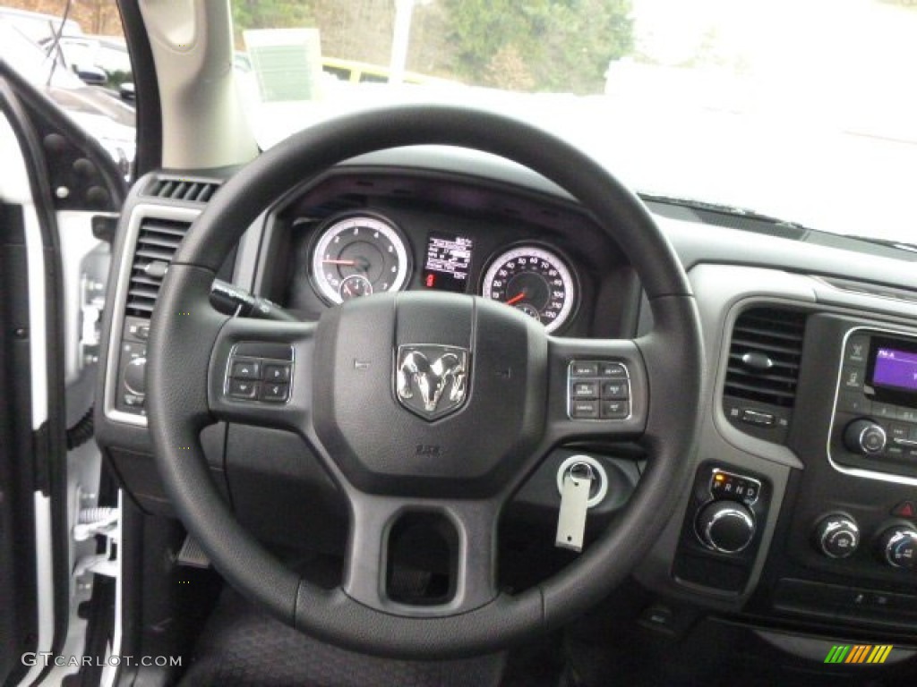 2015 Ram 1500 Tradesman Regular Cab Black/Diesel Gray Steering Wheel Photo #99263917