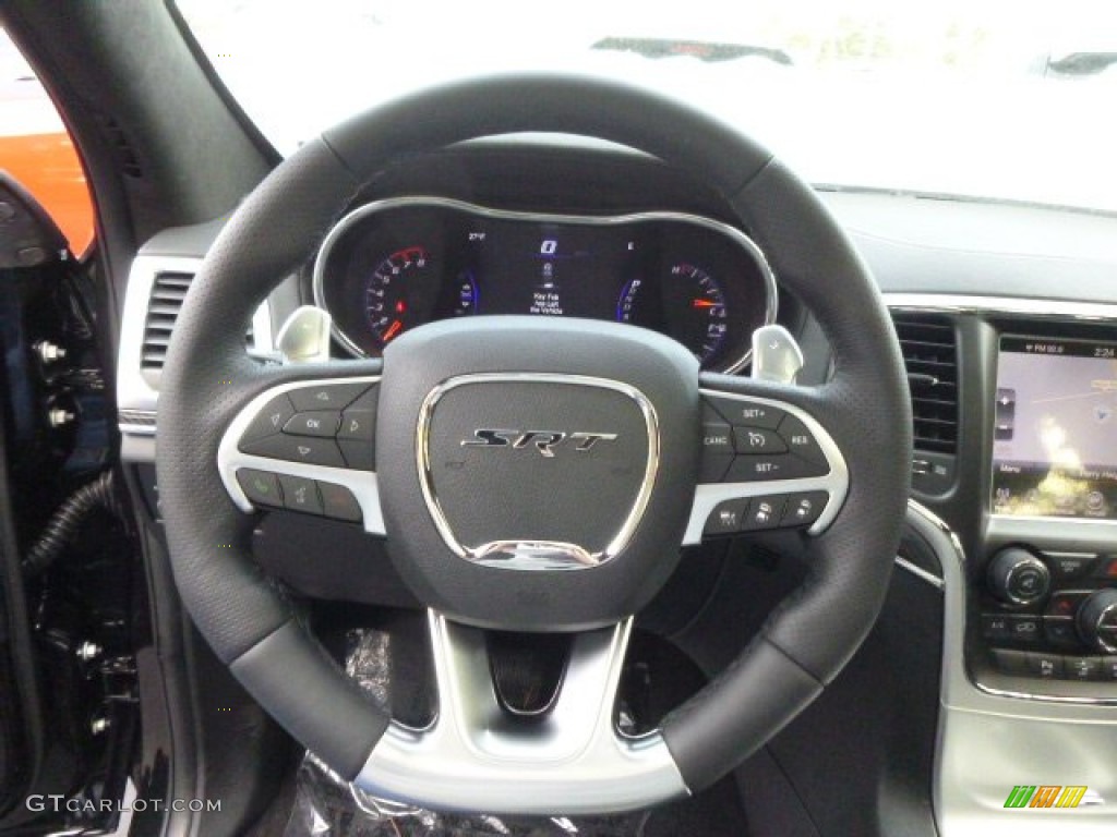 2015 Jeep Grand Cherokee SRT 4x4 SRT Black Steering Wheel Photo #99268843