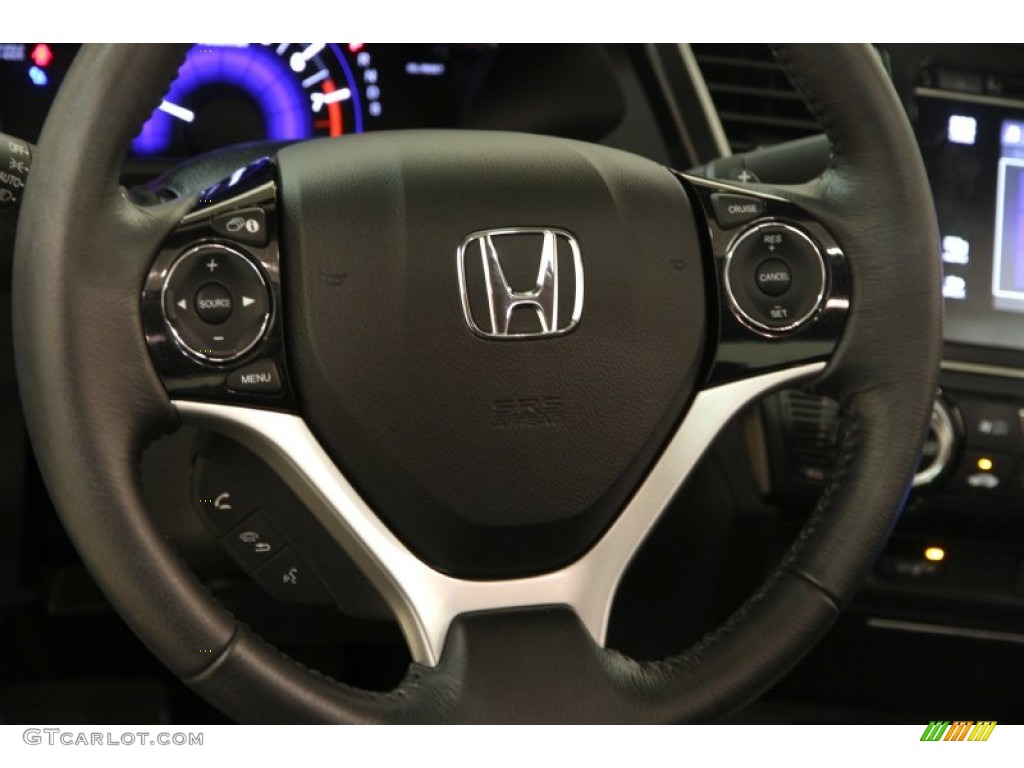 2014 Honda Civic EX-L Coupe Black Steering Wheel Photo #99269044