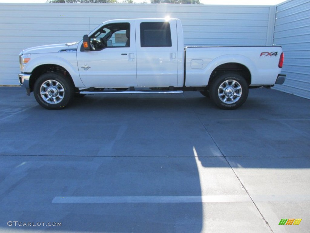 2015 F250 Super Duty Lariat Crew Cab 4x4 - White Platinum / Black photo #6