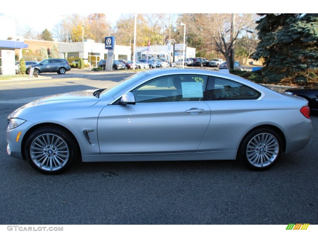 2014 4 Series 435i xDrive Coupe - Glacier Silver Metallic / Black photo #6