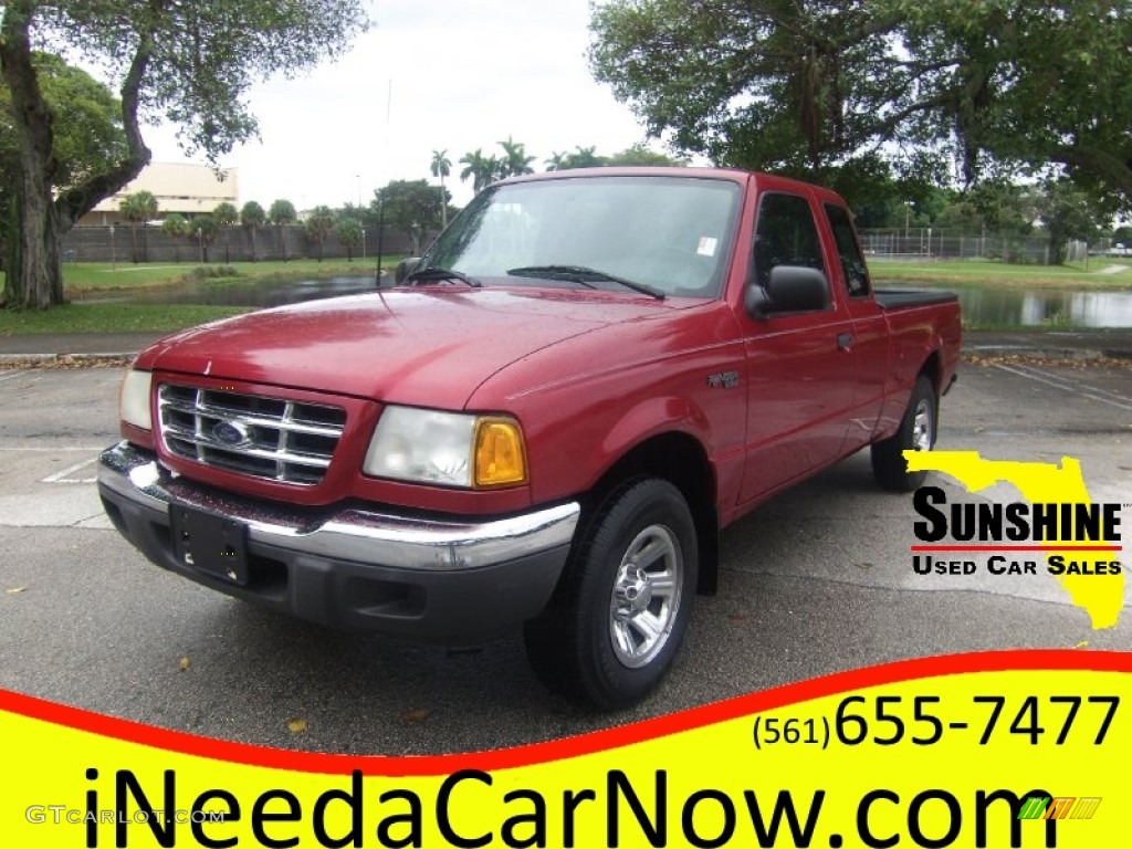 2002 Ranger XLT SuperCab - Toreador Red Metallic / Dark Graphite photo #1