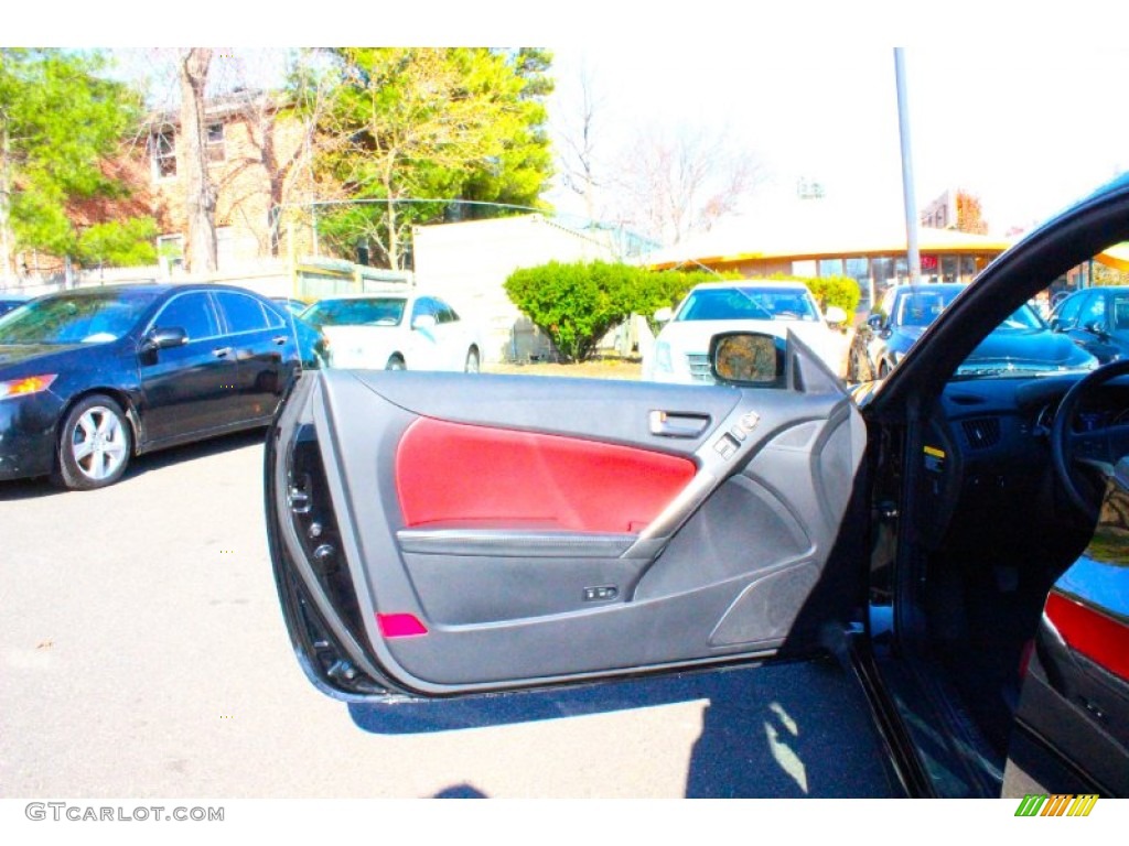 2013 Genesis Coupe 2.0T R-Spec - Becketts Black / Red Leather/Red Cloth photo #11