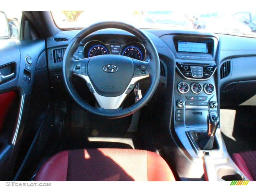 2013 Genesis Coupe 2.0T R-Spec - Becketts Black / Red Leather/Red Cloth photo #26