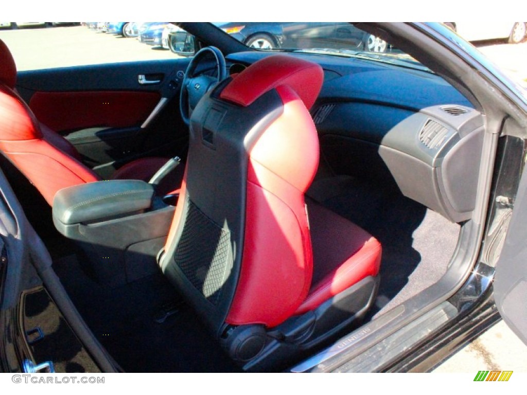 2013 Genesis Coupe 2.0T R-Spec - Becketts Black / Red Leather/Red Cloth photo #30