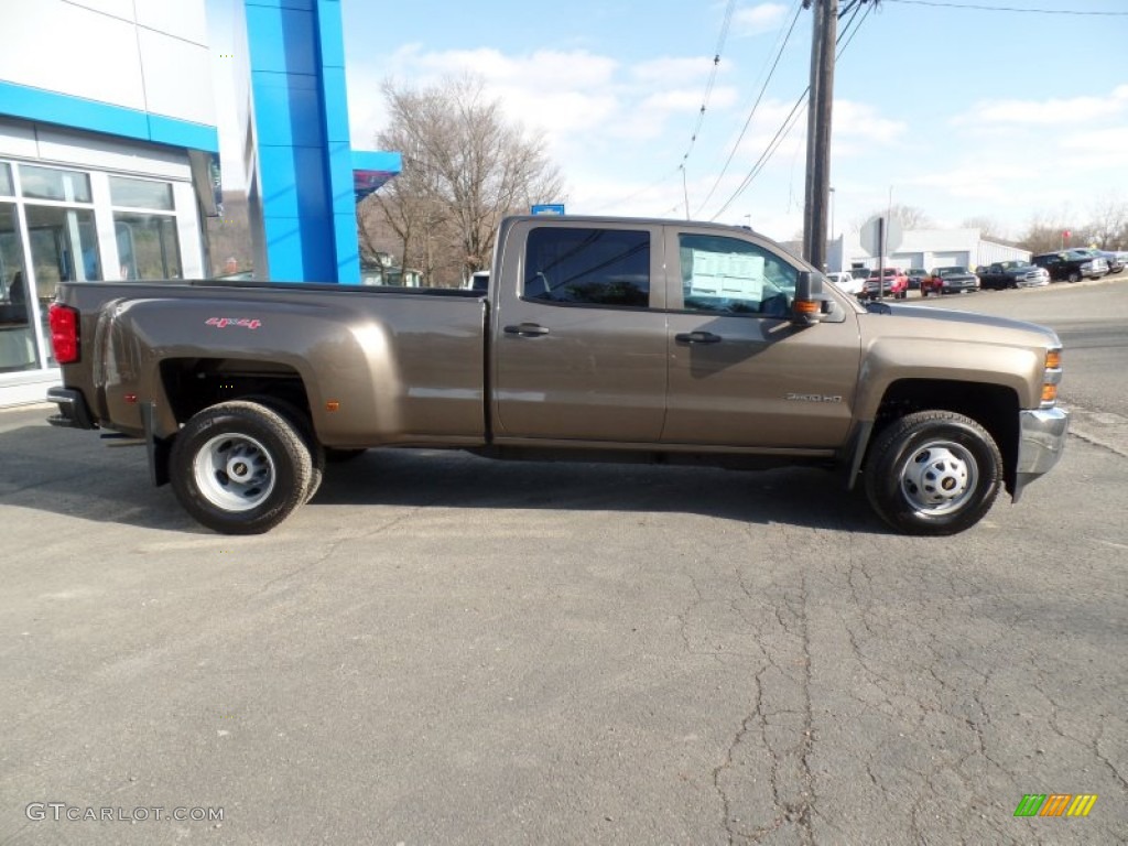 2015 Silverado 3500HD WT Crew Cab Dual Rear Wheel 4x4 - Brownstone Metallic / Jet Black/Dark Ash photo #1