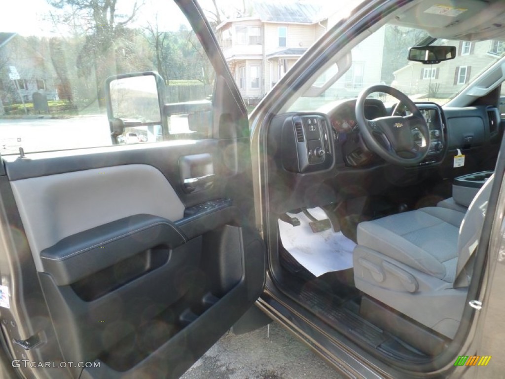 Jet Black/Dark Ash Interior 2015 Chevrolet Silverado 3500HD WT Crew Cab Dual Rear Wheel 4x4 Photo #99284254