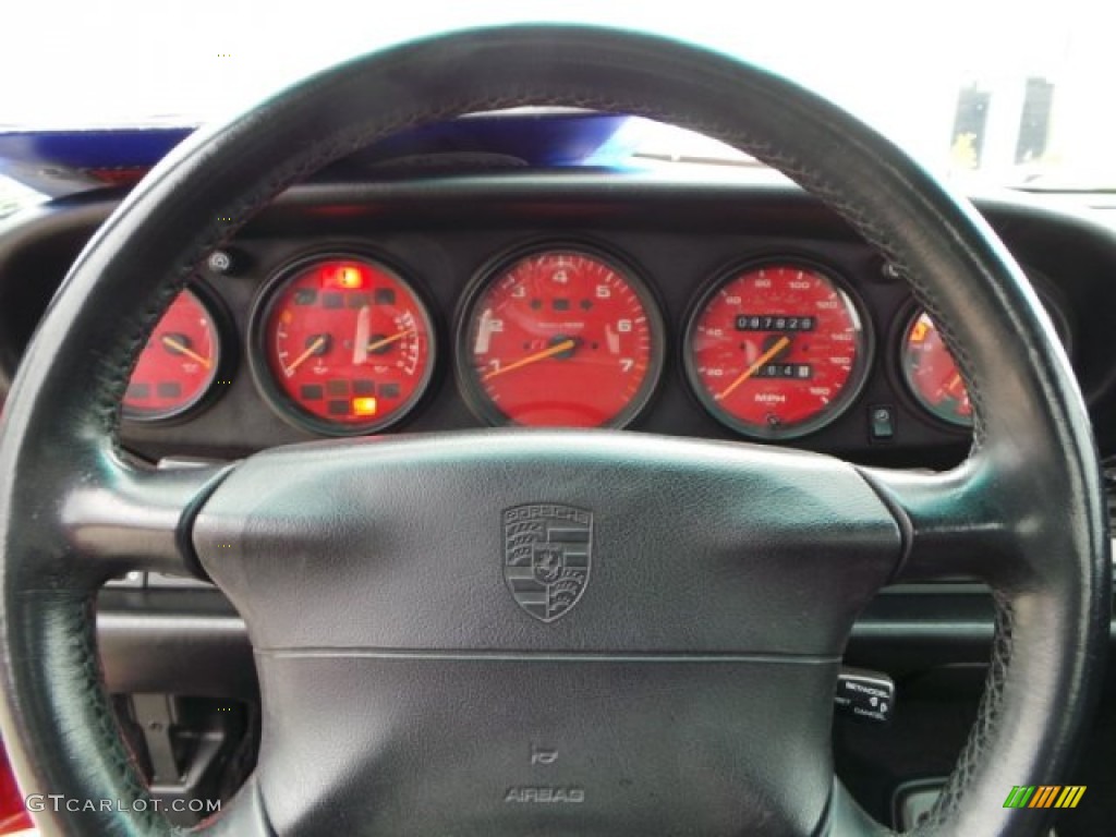1997 Porsche 911 Carrera Cabriolet Black Steering Wheel Photo #99285130