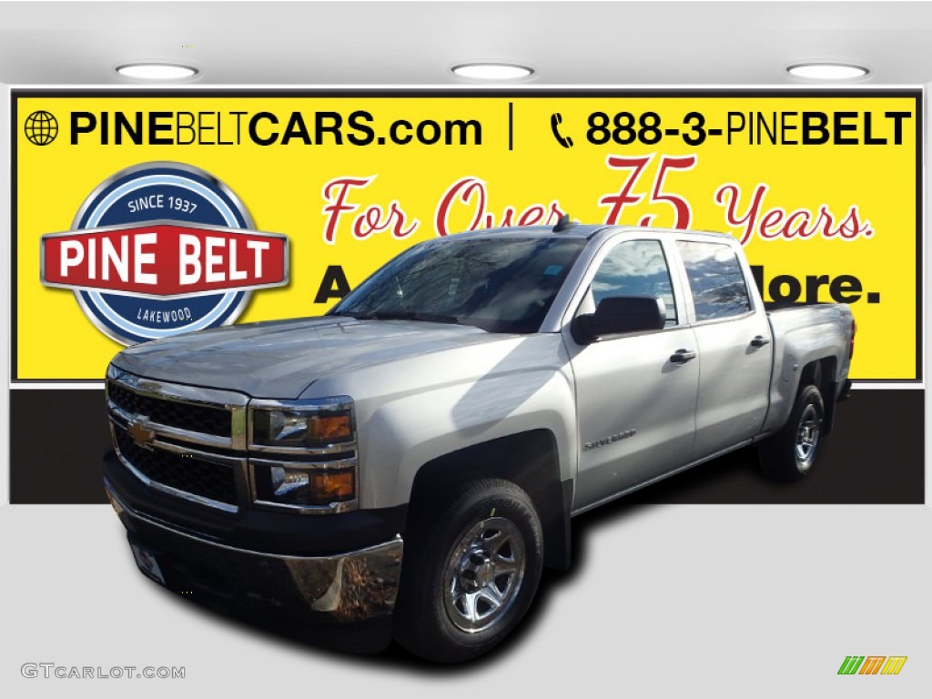 2015 Silverado 1500 WT Crew Cab 4x4 - Silver Ice Metallic / Jet Black photo #1