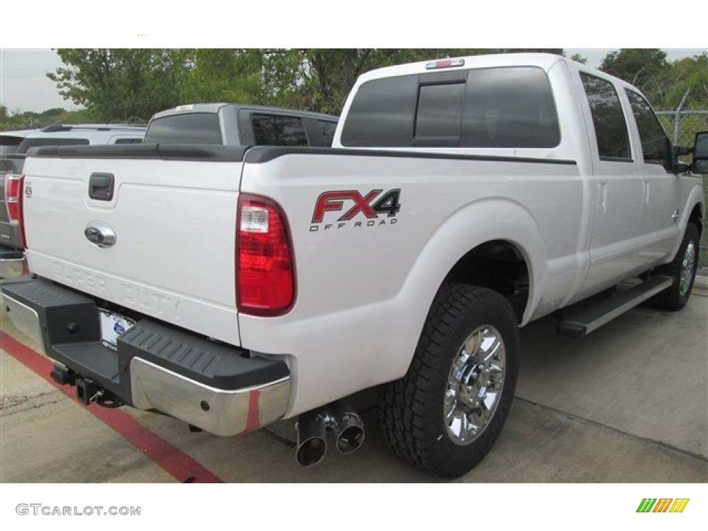 2015 F250 Super Duty Lariat Crew Cab 4x4 - White Platinum / Black photo #6