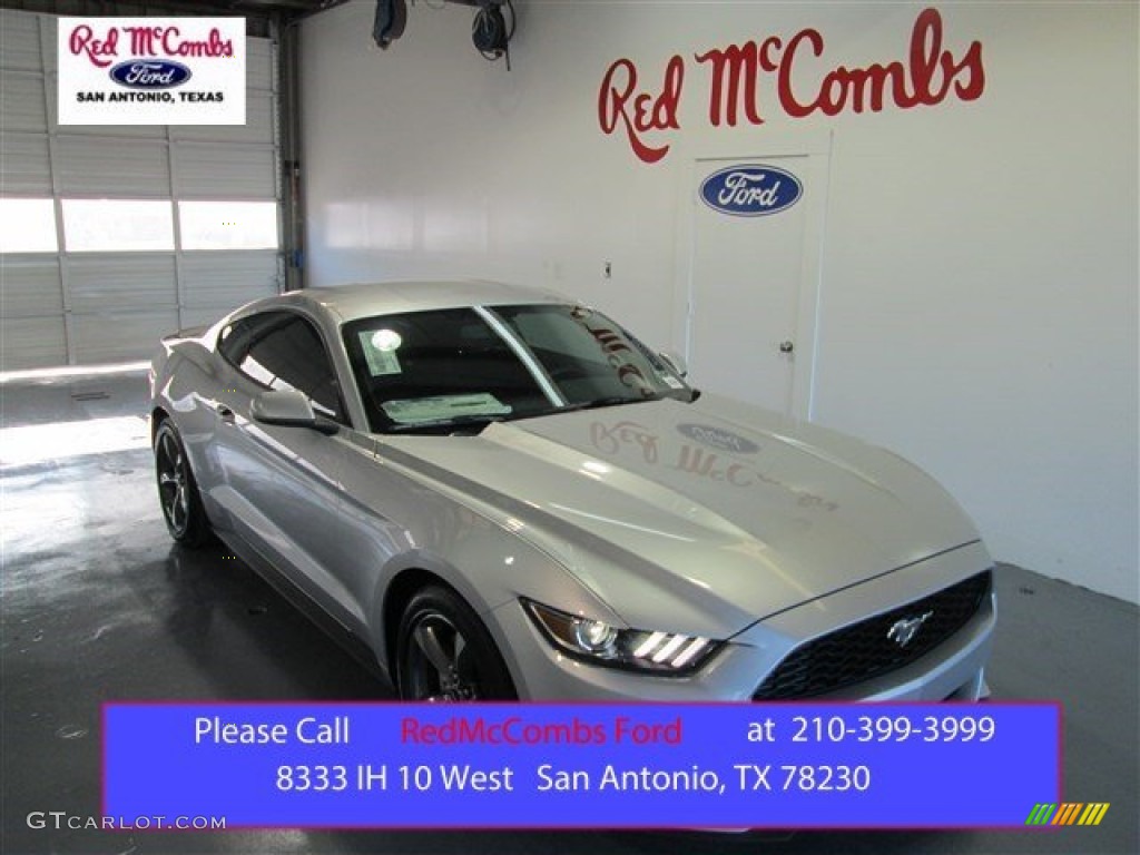 2015 Mustang V6 Coupe - Ingot Silver Metallic / Ebony photo #1