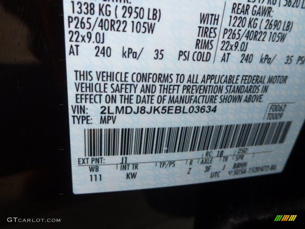 2014 MKX Color Code J1 for Kodiak Brown Metallic Photo #99303391