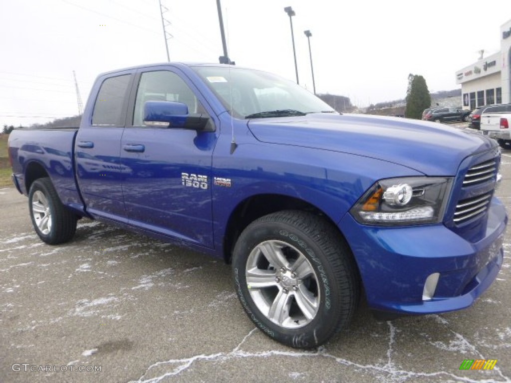 Blue Streak Pearl 2015 Ram 1500 Sport Quad Cab 4x4 Exterior Photo #99309340