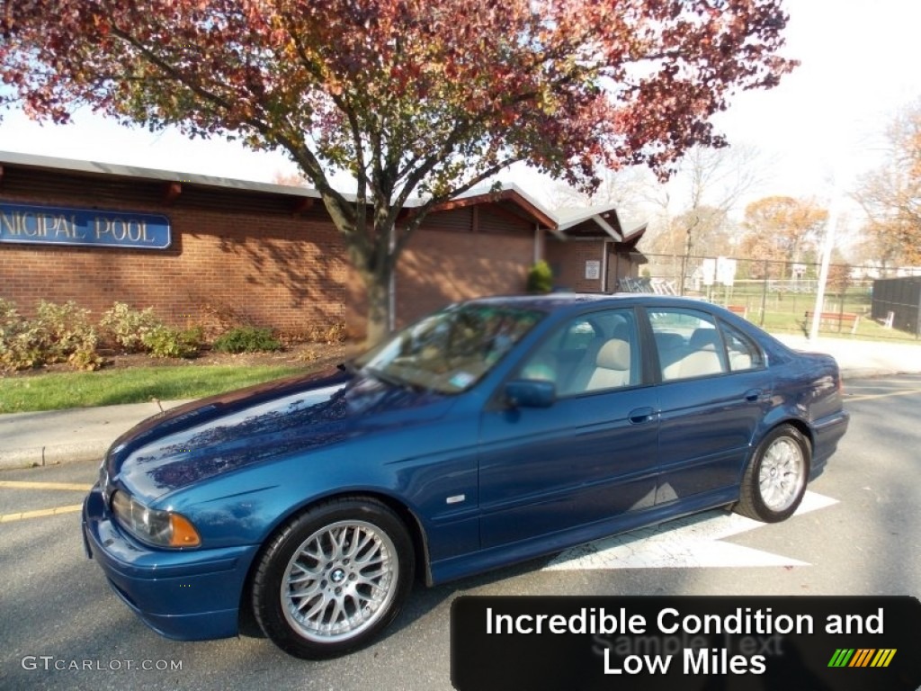 2002 5 Series 530i Sedan - Blue Water Metallic / Sand photo #1