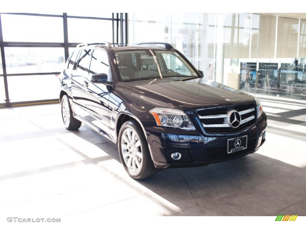 2011 GLK 350 4Matic - Capri Blue Metallic / Almond/Black photo #1