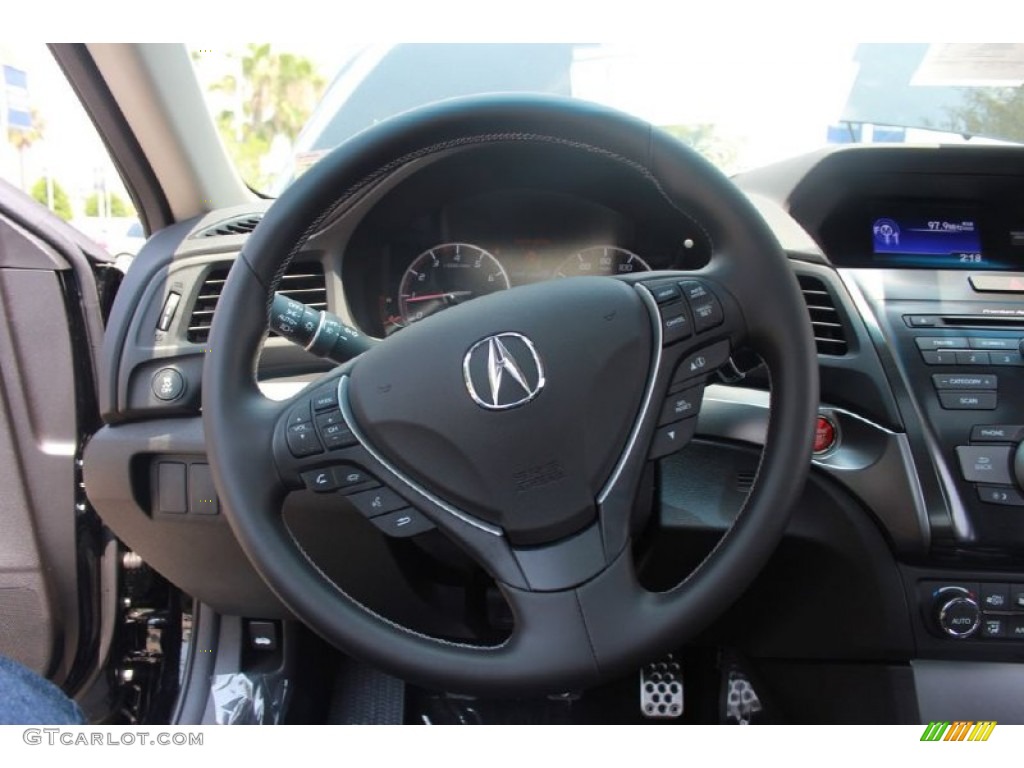 2015 Acura ILX 2.4L Premium Ebony Steering Wheel Photo #99323371