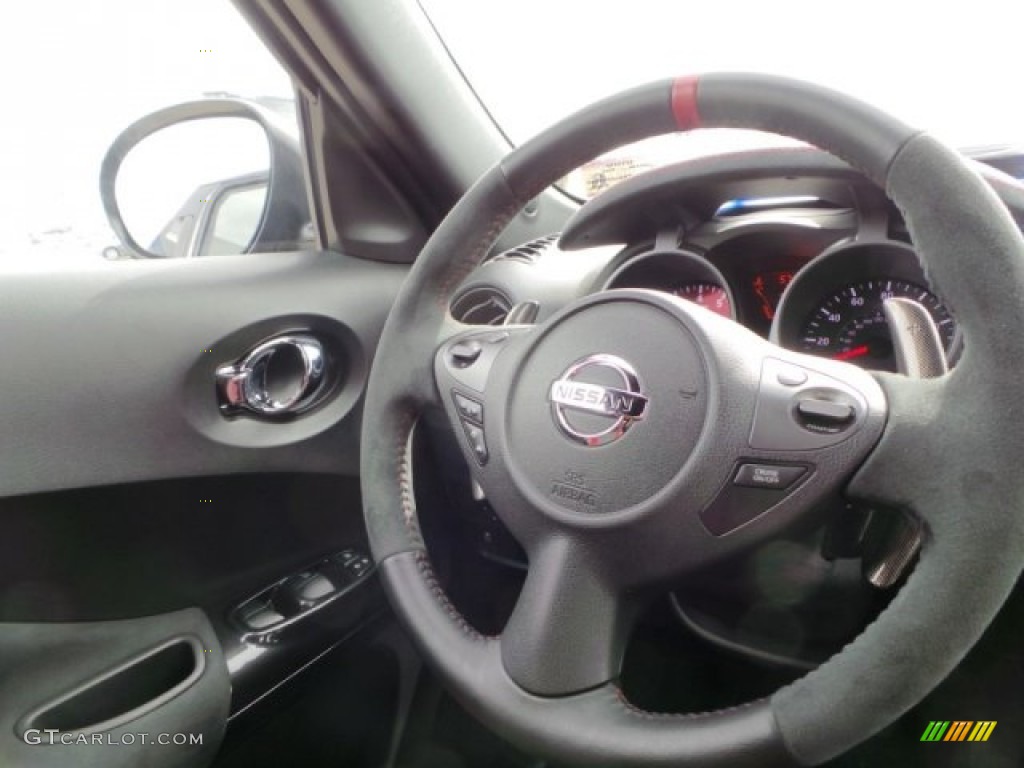 2014 Nissan Juke NISMO RS AWD NISMO RS Leather/Synthetic Suede Steering Wheel Photo #99325180