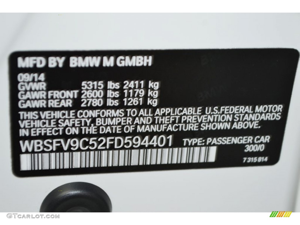 2015 M5 Color Code 300 for Alpine White Photo #99326143