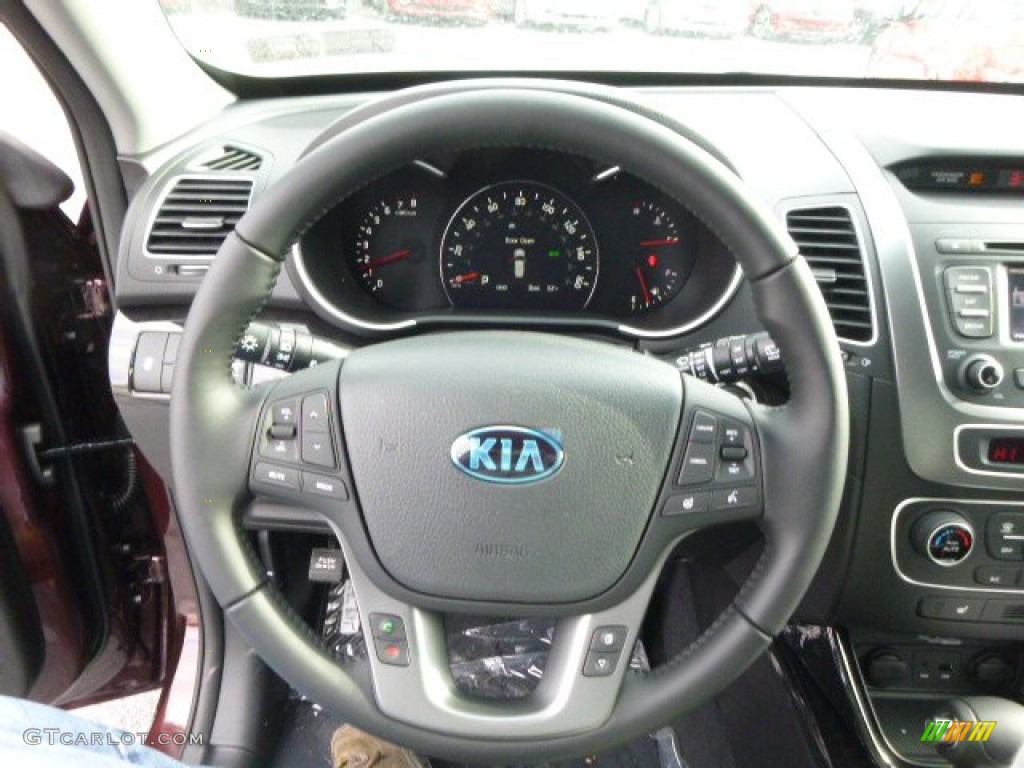 2015 Kia Sorento EX AWD Black Steering Wheel Photo #99327958