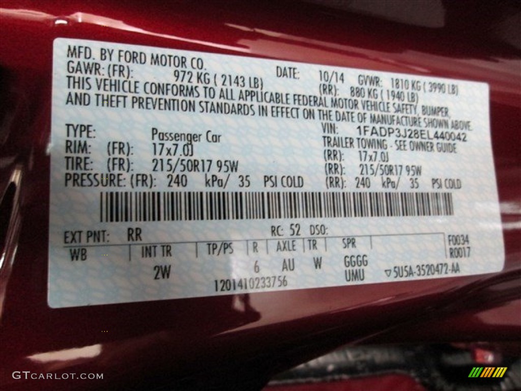 2014 Focus Color Code RR for Ruby Red Photo #99328432