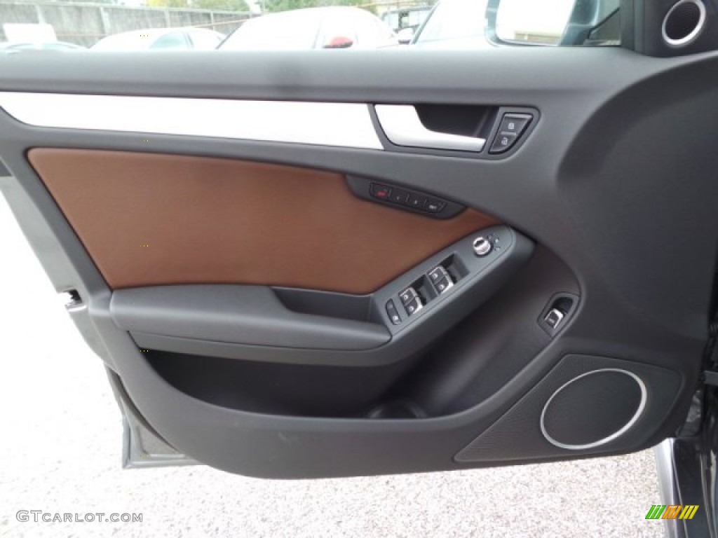 2015 Audi A4 2.0T Premium Plus Chestnut Brown/Black Door Panel Photo #99329362
