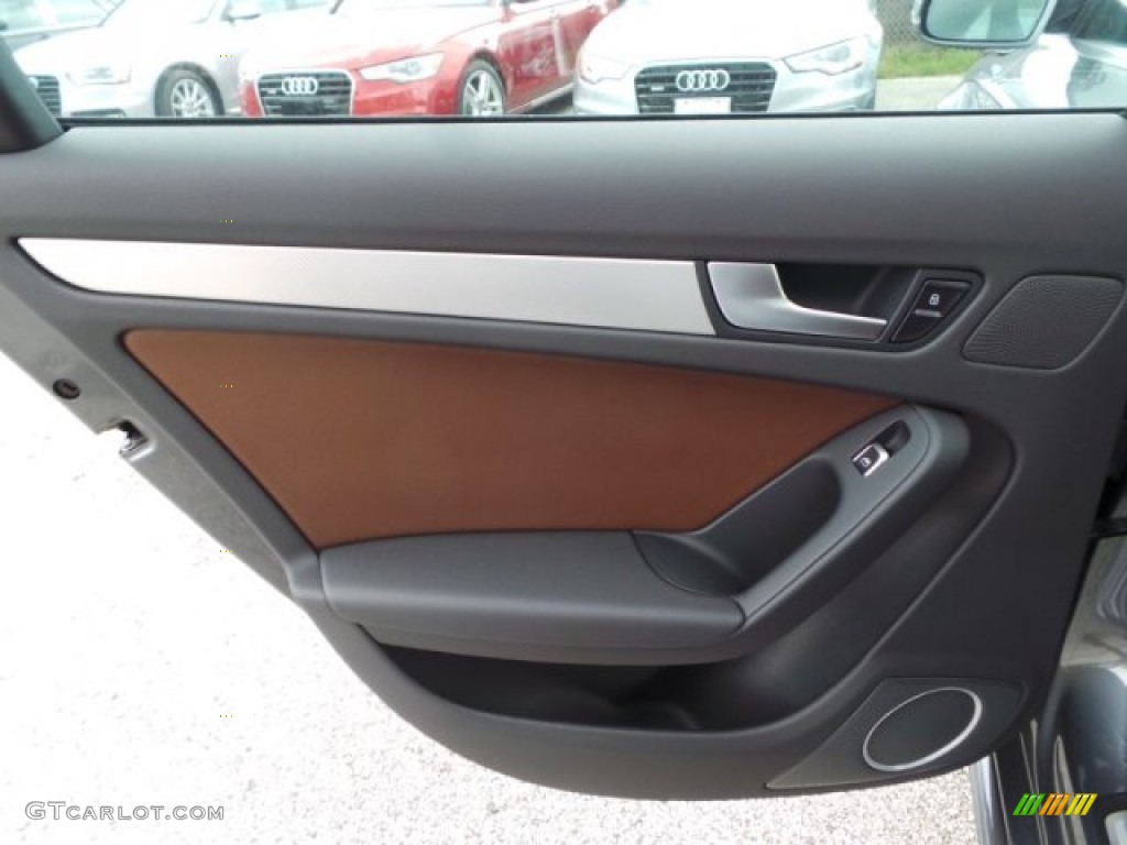 2015 Audi A4 2.0T Premium Plus Chestnut Brown/Black Door Panel Photo #99329647