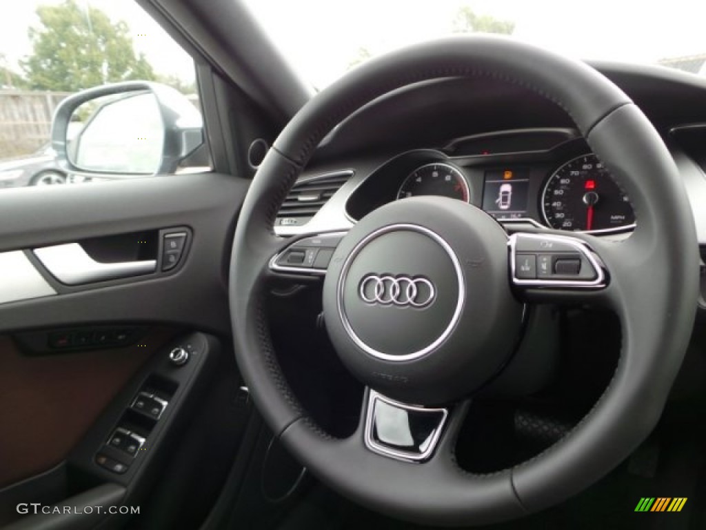 2015 Audi A4 2.0T Premium Plus Chestnut Brown/Black Steering Wheel Photo #99329734