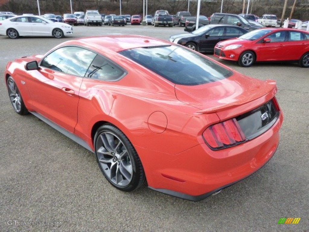 Competition Orange 2015 Ford Mustang GT Premium Coupe Exterior Photo #99331081
