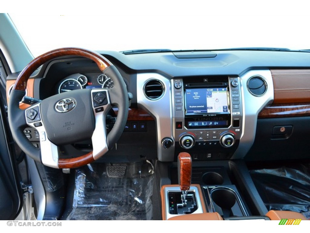 2015 Toyota Tundra 1794 Edition CrewMax 4x4 1794 Edition Premium Brown Leather Dashboard Photo #99331423