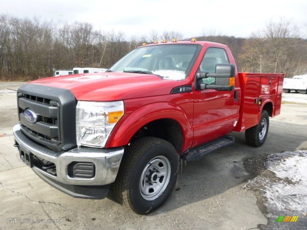 Vermillion Red 2015 Ford F350 Super Duty XL Regular Cab 4x4 Utility Exterior Photo #99336151