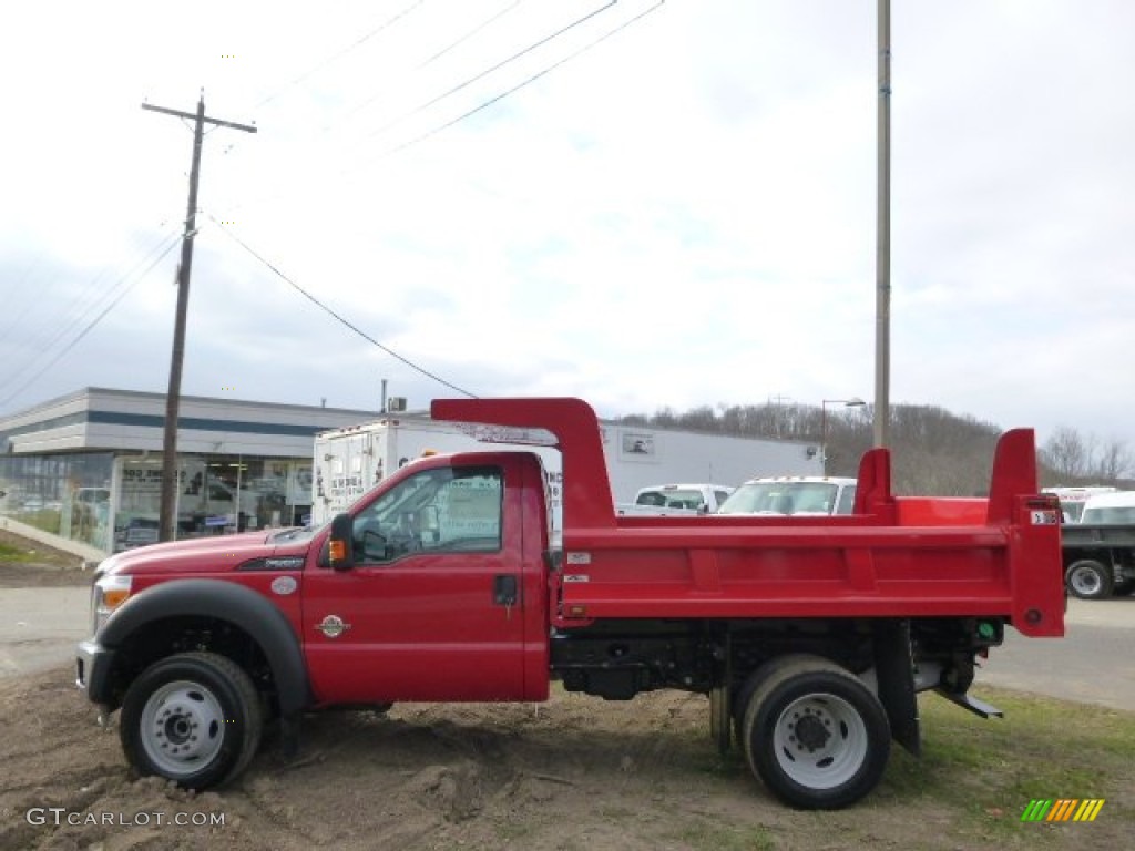 2015 F550 Super Duty XL Regular Cab 4x4 Dump Truck - Vermillion Red / Steel photo #1