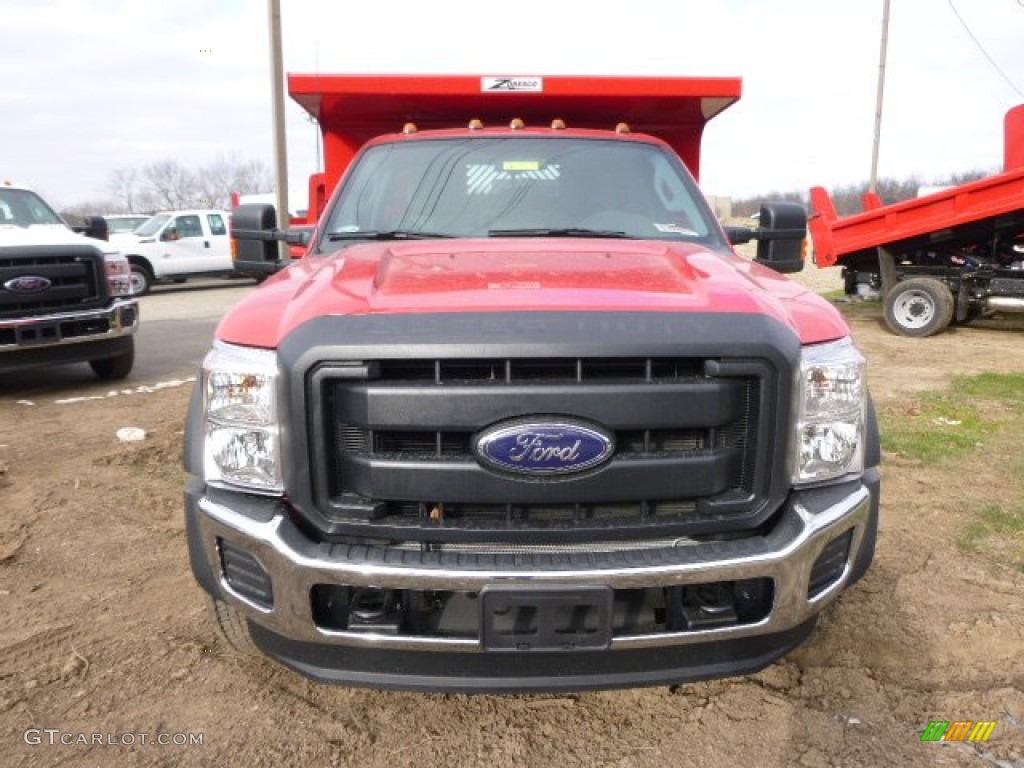 2015 F550 Super Duty XL Regular Cab 4x4 Dump Truck - Vermillion Red / Steel photo #3