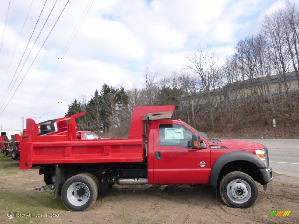 2015 F550 Super Duty XL Regular Cab 4x4 Dump Truck - Vermillion Red / Steel photo #5