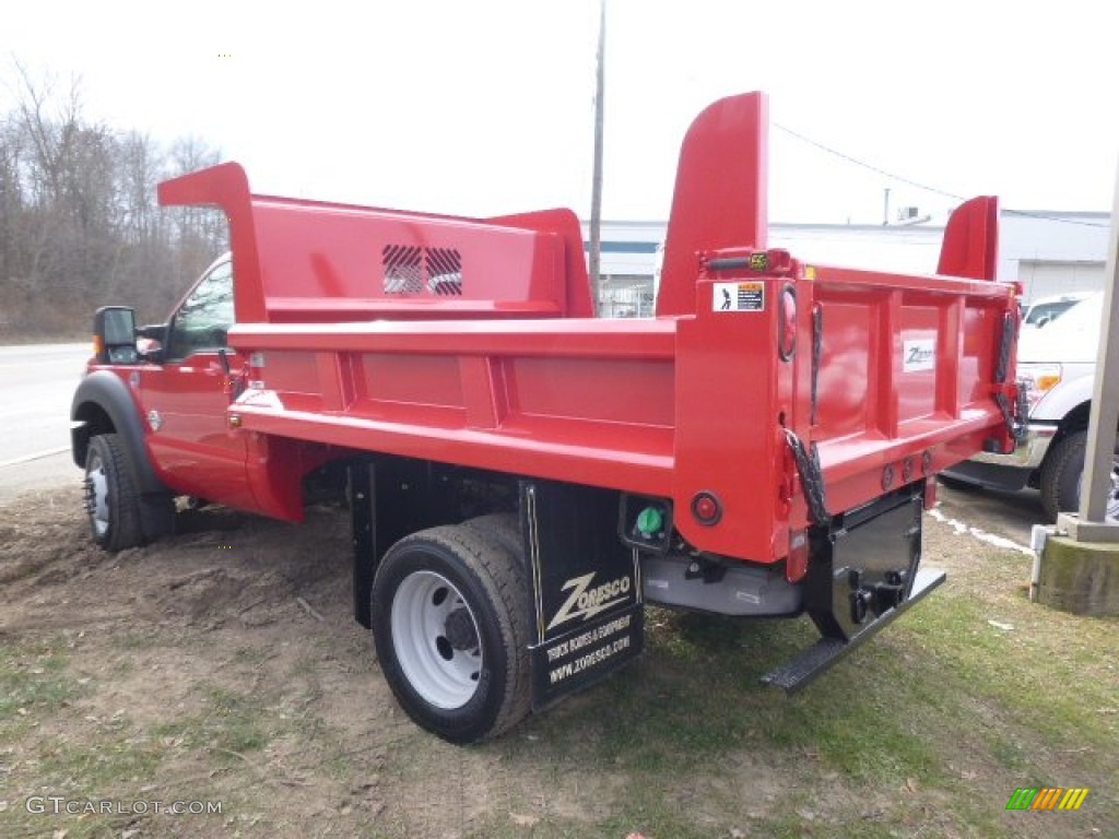 2015 F550 Super Duty XL Regular Cab 4x4 Dump Truck - Vermillion Red / Steel photo #8