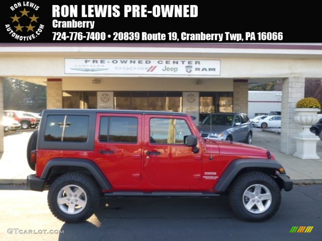 2012 Wrangler Unlimited Sport 4x4 - Flame Red / Black photo #1