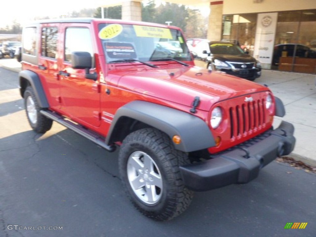 2012 Wrangler Unlimited Sport 4x4 - Flame Red / Black photo #2