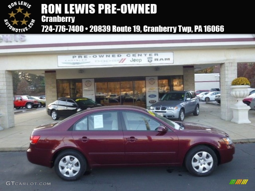 2007 Sonata GLS - Dark Cherry Red / Gray photo #1