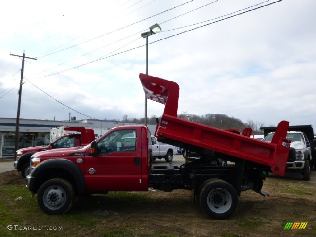 2015 F550 Super Duty XL Regular Cab 4x4 Dump Truck - Vermillion Red / Steel photo #1