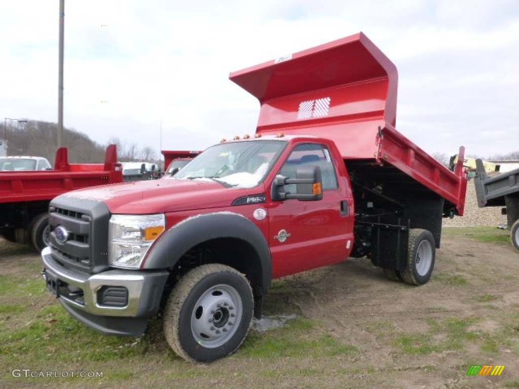 2015 F550 Super Duty XL Regular Cab 4x4 Dump Truck - Vermillion Red / Steel photo #2