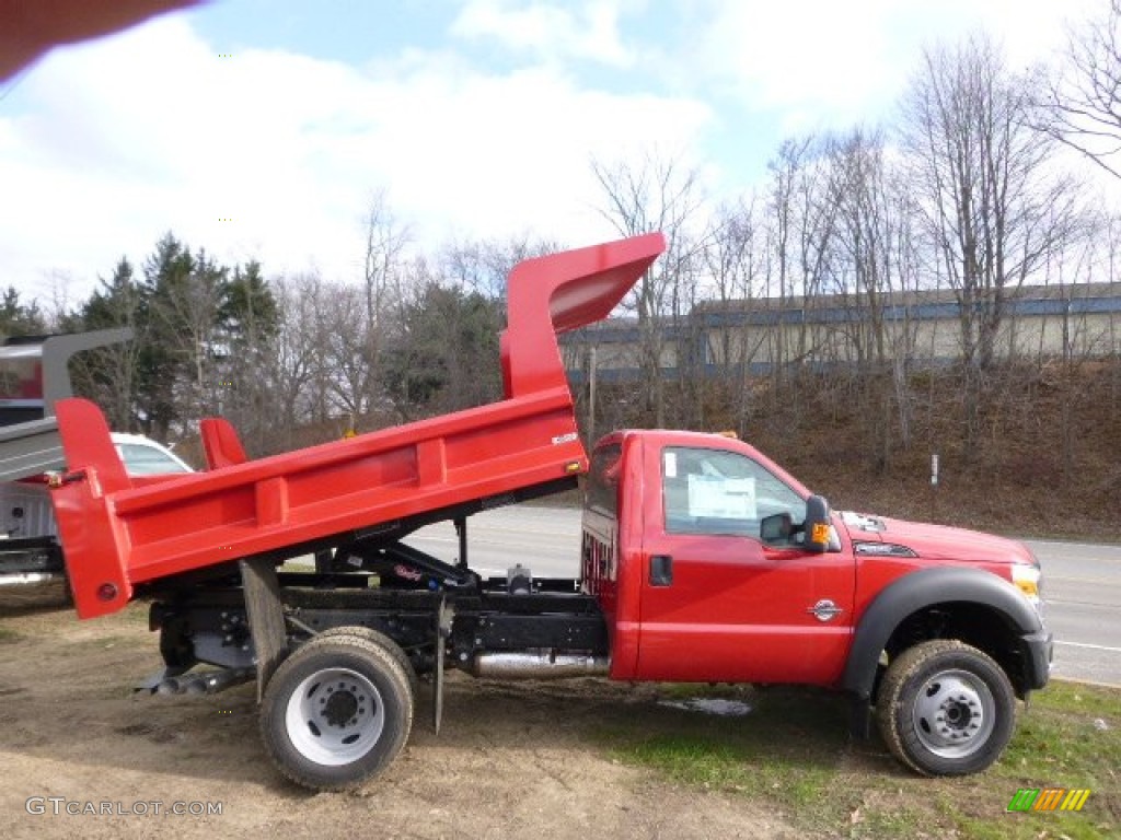 2015 F550 Super Duty XL Regular Cab 4x4 Dump Truck - Vermillion Red / Steel photo #5