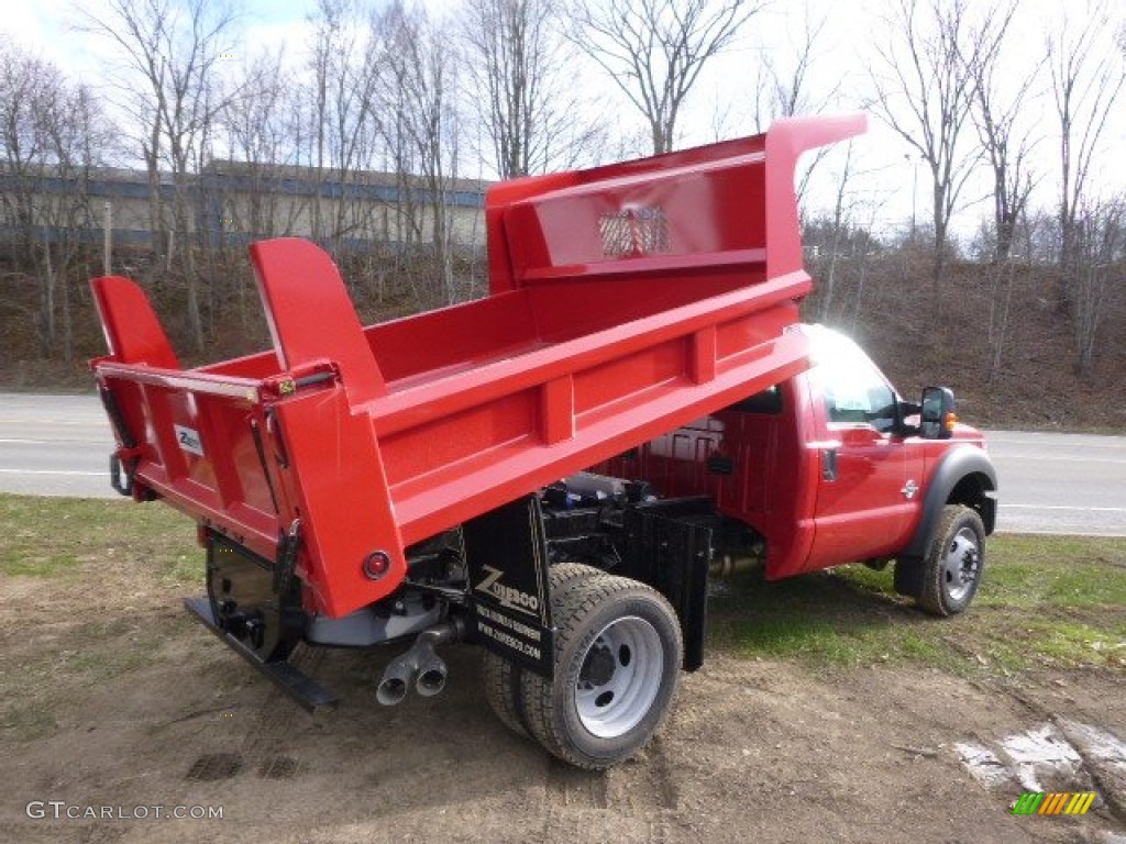 2015 F550 Super Duty XL Regular Cab 4x4 Dump Truck - Vermillion Red / Steel photo #6